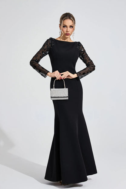 Loretta Siyah Elmas Maxi Elbise