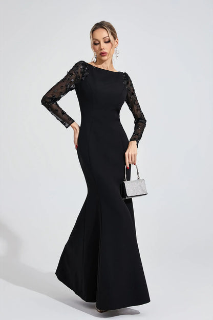Loretta Siyah Elmas Maxi Elbise