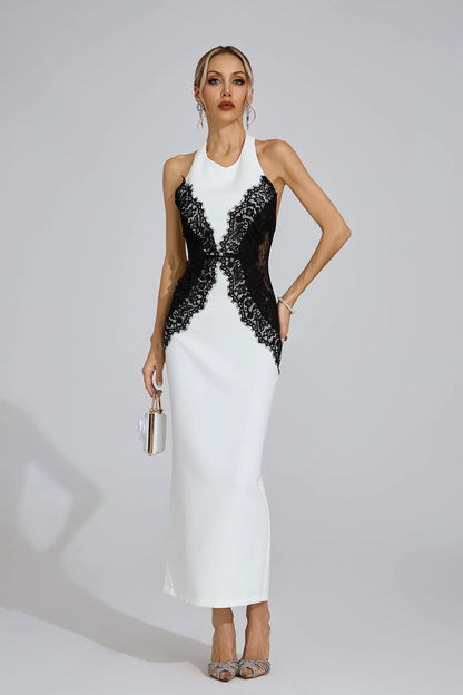 Arvessa Beyaz Halter Maxi Elbise
