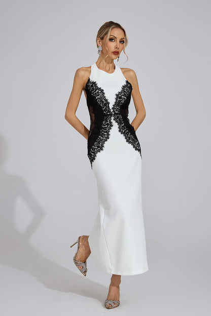 Arvessa Beyaz Halter Maxi Elbise