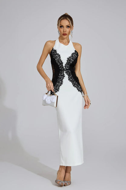 Arvessa Beyaz Halter Maxi Elbise