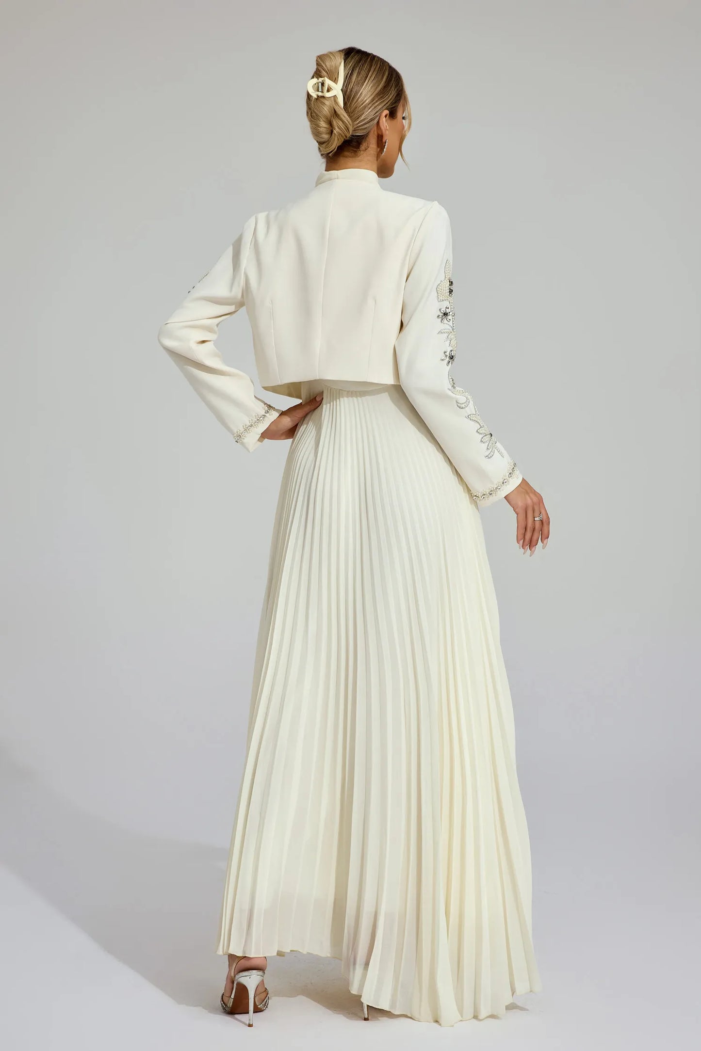 Vérène Süslemeli Plise Elbise Seti
